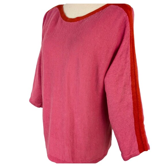 Eileen Fisher Women's LG Pink Organic Linen Boat Neck Sweater - Picture 1 of 7